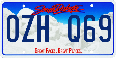 SD license plate 0ZHQ69