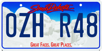 SD license plate 0ZHR48