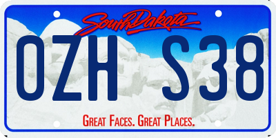 SD license plate 0ZHS38