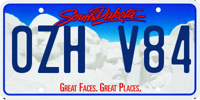 SD license plate 0ZHV84