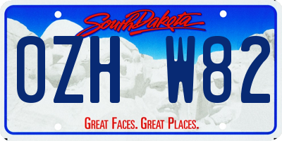 SD license plate 0ZHW82
