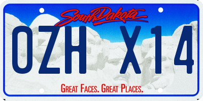 SD license plate 0ZHX14