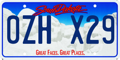 SD license plate 0ZHX29