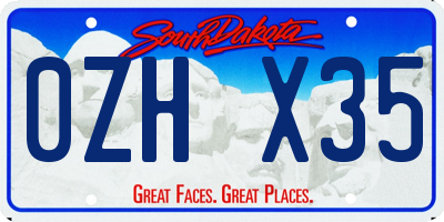SD license plate 0ZHX35