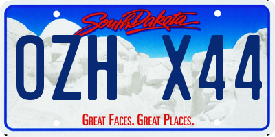SD license plate 0ZHX44