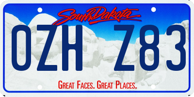 SD license plate 0ZHZ83