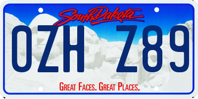 SD license plate 0ZHZ89