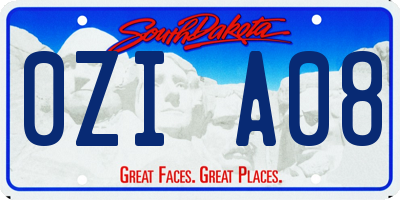 SD license plate 0ZIA08