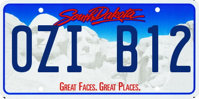 SD license plate 0ZIB12
