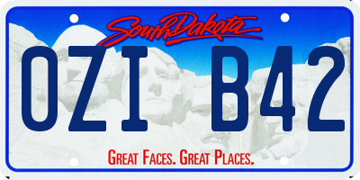SD license plate 0ZIB42