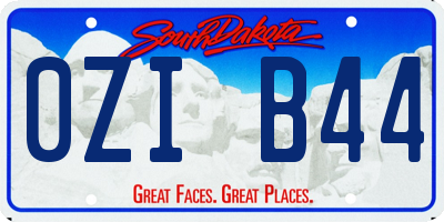 SD license plate 0ZIB44
