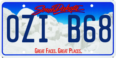 SD license plate 0ZIB68
