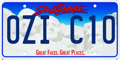 SD license plate 0ZIC10