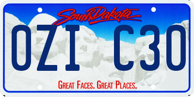SD license plate 0ZIC30