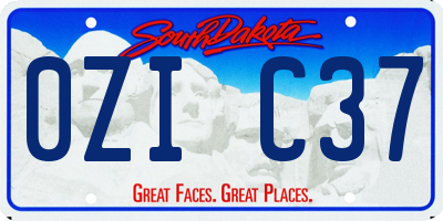 SD license plate 0ZIC37