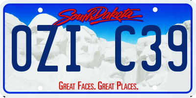 SD license plate 0ZIC39