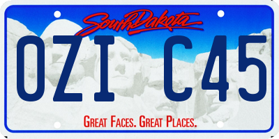 SD license plate 0ZIC45