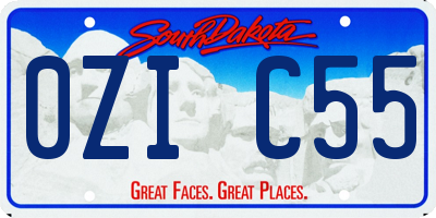 SD license plate 0ZIC55