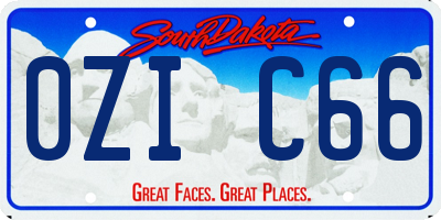 SD license plate 0ZIC66