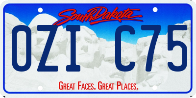 SD license plate 0ZIC75