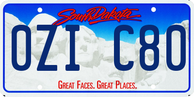 SD license plate 0ZIC80