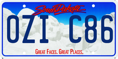 SD license plate 0ZIC86