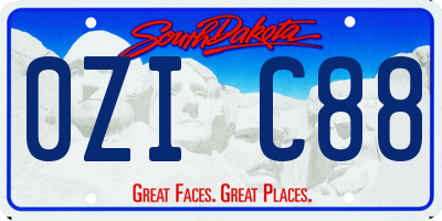 SD license plate 0ZIC88
