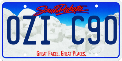 SD license plate 0ZIC90
