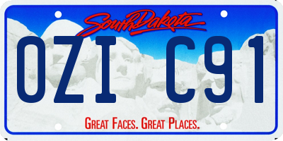 SD license plate 0ZIC91
