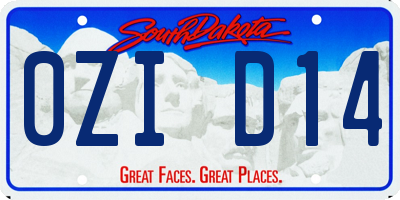 SD license plate 0ZID14