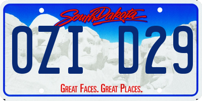 SD license plate 0ZID29