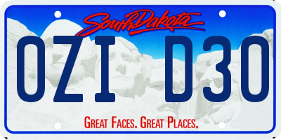 SD license plate 0ZID30