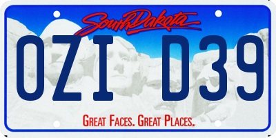 SD license plate 0ZID39