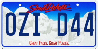 SD license plate 0ZID44