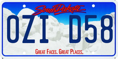 SD license plate 0ZID58