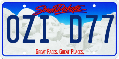 SD license plate 0ZID77