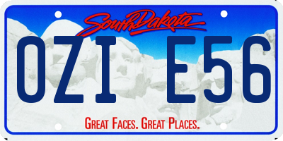 SD license plate 0ZIE56