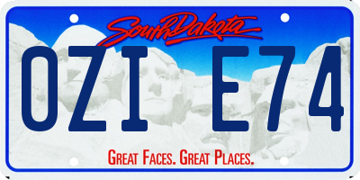 SD license plate 0ZIE74