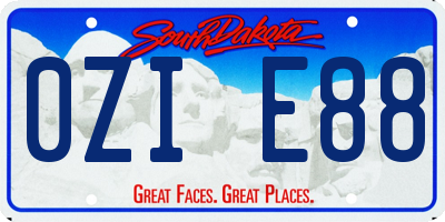 SD license plate 0ZIE88