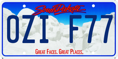 SD license plate 0ZIF77