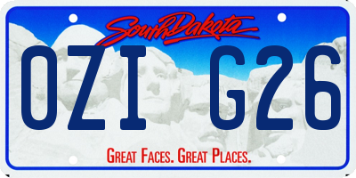 SD license plate 0ZIG26