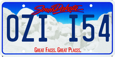 SD license plate 0ZII54