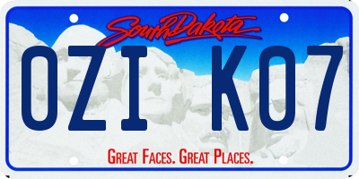SD license plate 0ZIK07