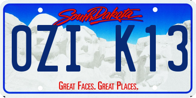 SD license plate 0ZIK13