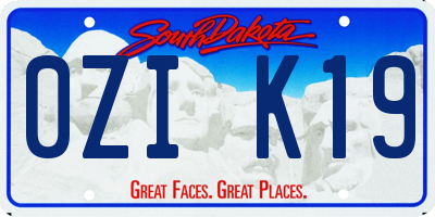 SD license plate 0ZIK19
