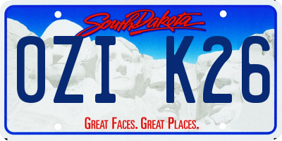 SD license plate 0ZIK26