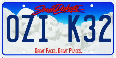 SD license plate 0ZIK32