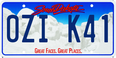 SD license plate 0ZIK41