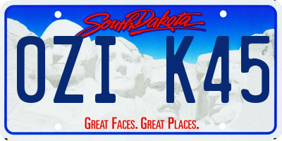 SD license plate 0ZIK45
