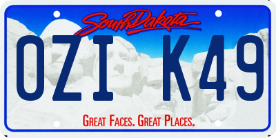 SD license plate 0ZIK49